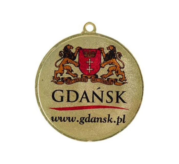 Medal złoty z miejscem na emblemat 25 mm - medal stalowy z nadrukiem kolorowym LuxorJet