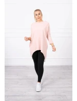 Mikina s potiskem křídel pudrově růžová