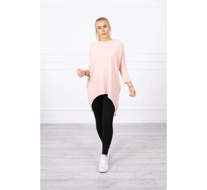 Mikina s potiskem křídel pudrově růžová