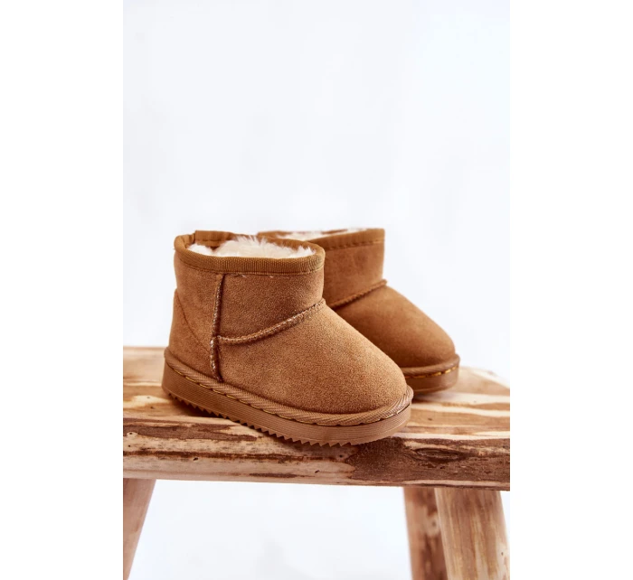 Dětské Teplé Sněhule Semišové Velbloud Gooby Dětské Teplé Sněhule Semišové Velbloud Gooby