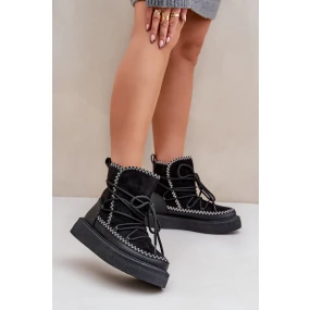 Dámské Sněhule S Vyšíváním Na Platformě Černé Naleris