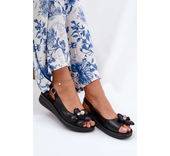 Dámské Sandály S Dekorativním Černé model 21691852 - Boto Dámské Sandály S Dekorativním Černé model 21691852 - Boto