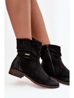 Dámské kotníkové boty na nízkém podpatku s mačkáním vyhřívané černé Gracia Dámské kotníkové boty na nízkém podpatku s mačkáním vyhřívané černé Gracia