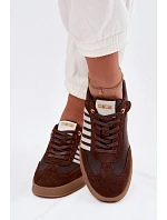 Dámské tenisky z pravé kůže a semiše Big Star TT274715 Čokoládové