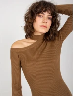 Dámské šaty NM SK NG model 17863019 světle hnědé - FPrice Dámské šaty NM SK NG model 17863019 světle hnědé - FPrice