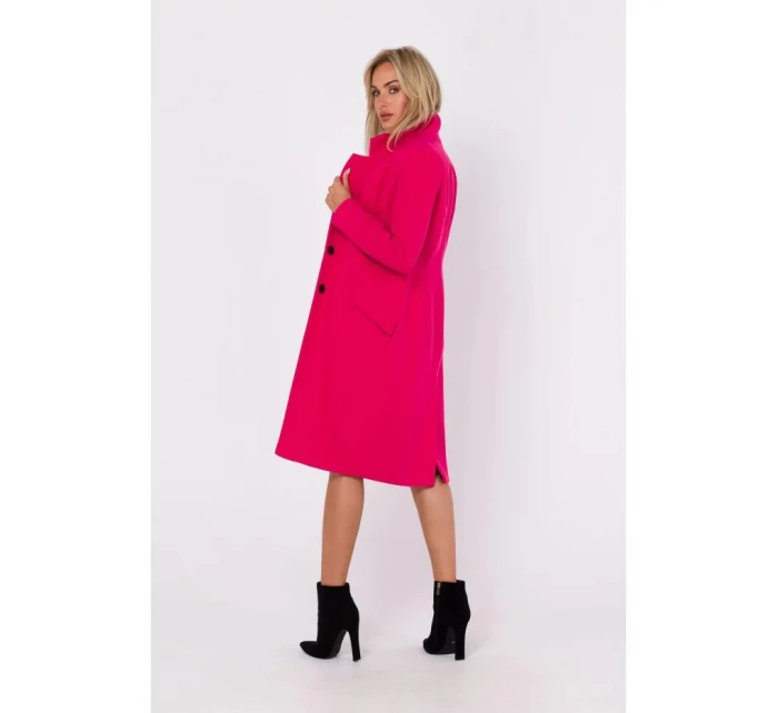 Kabát na knoflíky M758 fuchsiový -Moe