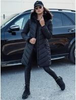 MODLOVA prošívaná dámská zimní bunda s kapucí černá FashionStreet TY4570