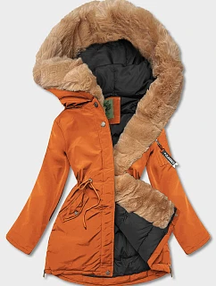 Dámská zimní bunda oranžová (CAN-588BIG)