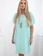 Šaty s kapsami a přívěskem světle mátová
