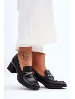 Pohodlné kožené lodičky černé model 21630117 - Boto