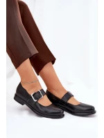 Kožené dámské polobotky s přezkou Laura model 21690042 Černé - Laura Messi