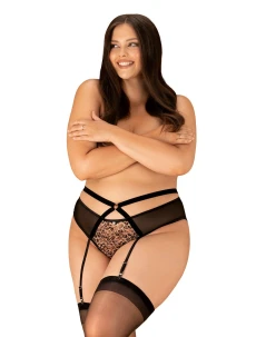 Jedinečný podvazkový pás Allunes garter belt 2XL/3XL - Obsessive