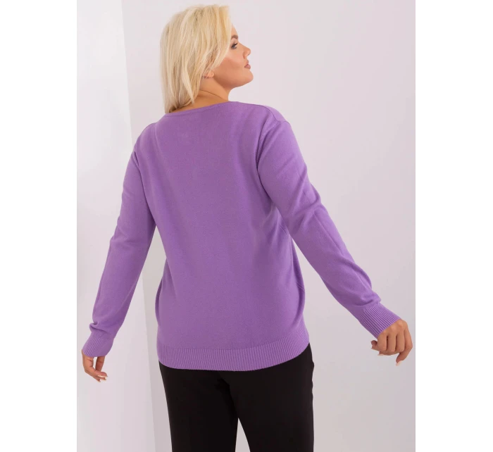 Dámský svetr model 20731830 fialový - FPrice Dámský svetr model 20731830 fialový - FPrice