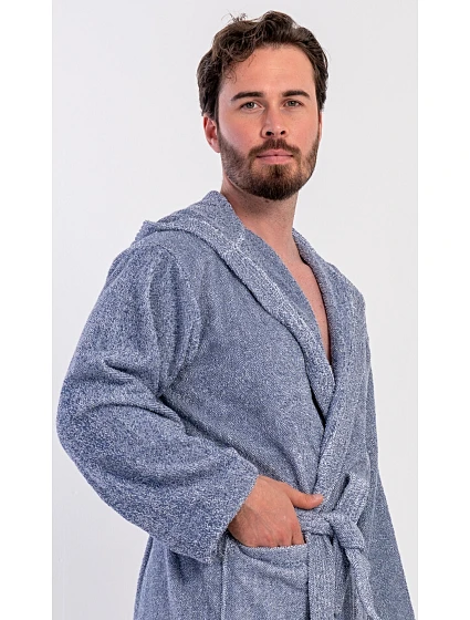 Pánský župan s kapucí model 22406706 - Vienetta MAN Pánský župan s kapucí model 22406706 - Vienetta MAN