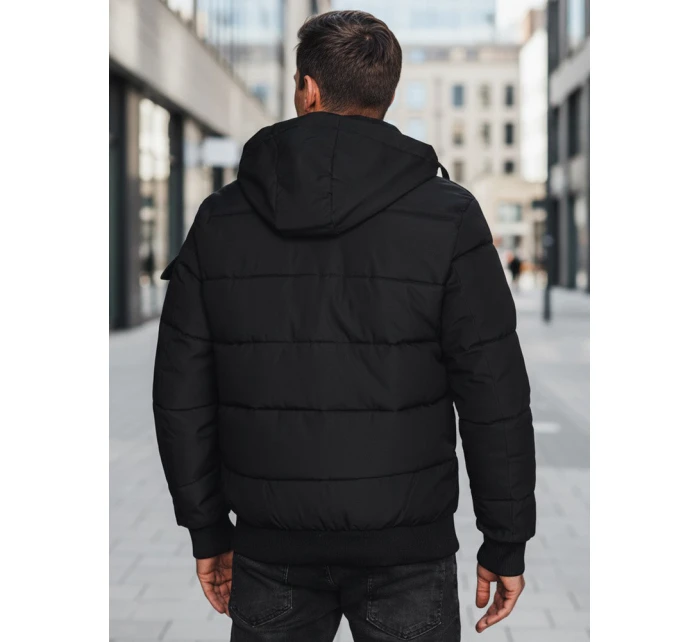 Pánská prošívaná bunda černá FashionStreet TX4638z Pánská prošívaná bunda černá FashionStreet TX4638z
