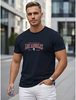 Pánské bavlněné tričko s nápisem, tmavě modré, FashionStreet NX5136R