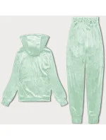 Dámská velurová souprava v pistáciové barvě s rozepínací mikinou (8C1176-39) Dámská velurová souprava v pistáciové barvě s rozepínací mikinou (8C1176-39)