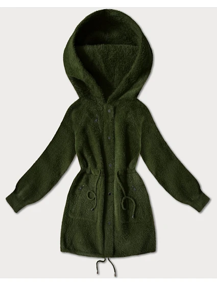 Vlněná bunda typu alpaka v army barvě model 21486713 - MHM Vlněná bunda typu alpaka v army barvě model 21486713 - MHM