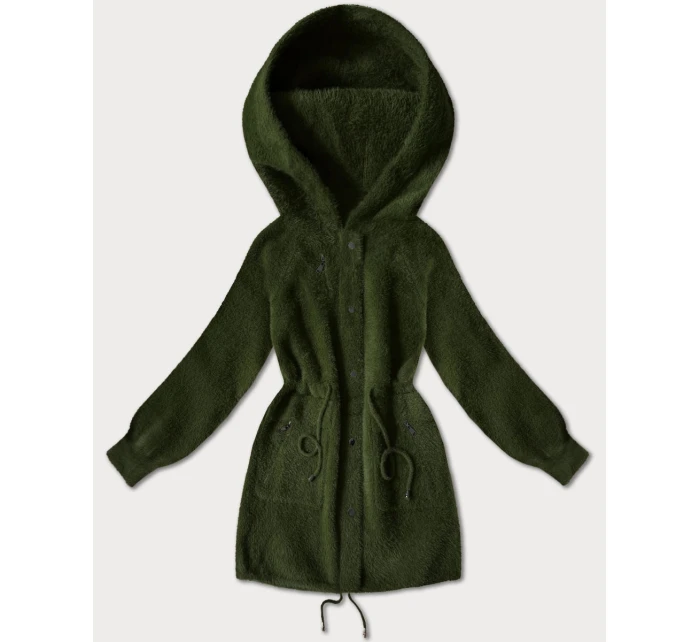 Vlněná bunda typu alpaka v army barvě (W017#)
