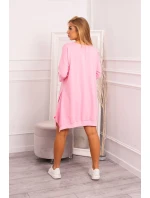 Šaty s potiskem a rozšířeným spodním dílem světle růžové Šaty s potiskem a rozšířeným spodním dílem světle růžové