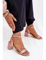 Dámské Sandály Na Podpatku S  Béžové model 21695212 - VINCEZA