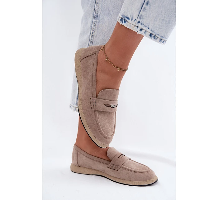 Dámské mokasíny z imitace semiše Vinceza Béžové