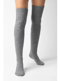 Dámské vlněné nadkolenky 089 šedá - Steven