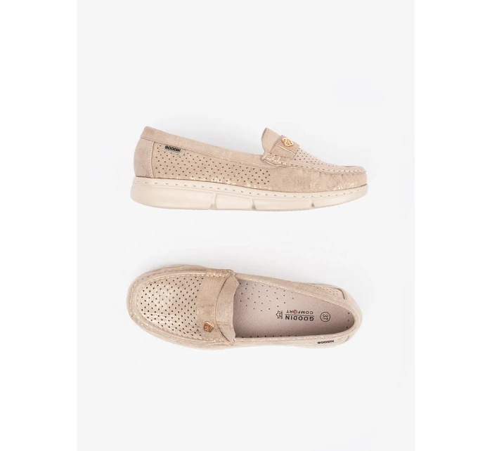 Praktické mokasíny dámské hnědé bez podpatku Praktické mokasíny dámské hnědé bez podpatku