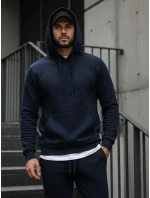 Pánská mikina s kapucí tmavě modrá BX3001