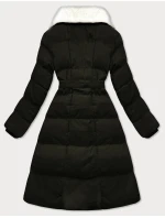 Dámský zimní kabát v barvě army s kožešinovým límcem J Style (16M9168-136) Dámský zimní kabát v barvě army s kožešinovým límcem J Style (16M9168-136)