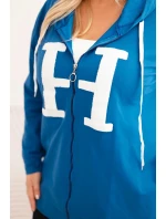 Dámská mikina Plus Size bavlněná s kapucí a velkým H model 21399825 - K-Fashion