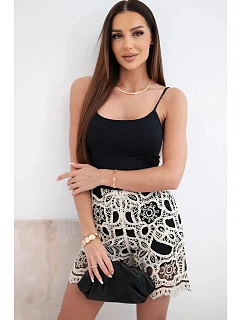 Dámské krajkové šortky s podšívkou černé