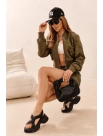 Zazoo 2743 Sametové sandály na podpatku Černé