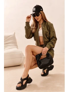 Zazoo 2743 Sametové sandály na podpatku Černé