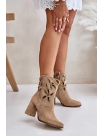 Semišové Botky Na Podpatku Béžové Lewski model 21672760 - Boto Semišové Botky Na Podpatku Béžové Lewski model 21672760 - Boto