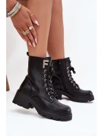 Dámské workery kotníkové boty na klínku zateplené s F černé model 21707452 - Boto Dámské workery kotníkové boty na klínku zateplené s F černé model 21707452 - Boto