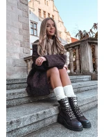 Dámské trapery boty z eko kůže čokoládové Bellora Dámské trapery boty z eko kůže čokoládové Bellora