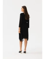 S354 Vrstvené šifonové šaty - černé