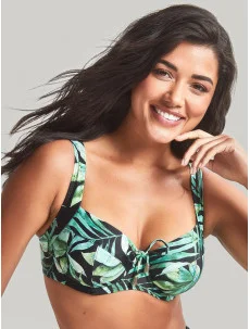 Dámská plavková podprsenka SW1642 Bali Full Cup Bikini zelené s listy - Panache