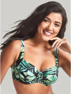 Dámská plavková podprsenka model 19412502 Bali Full Cup Bikini zelené s listy - Panache