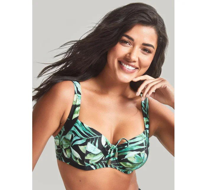 Dámská plavková podprsenka model 19412502 Bali Full Cup Bikini zelené s listy - Panache