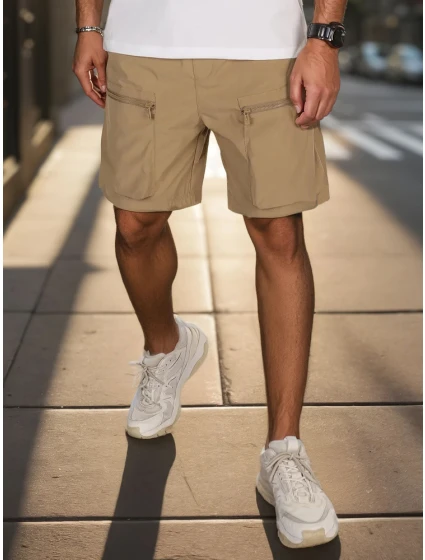 Pánské látkové bojové šortky khaki Dstreet model 21988599 - FashionStreet Pánské látkové bojové šortky khaki Dstreet model 21988599 - FashionStreet