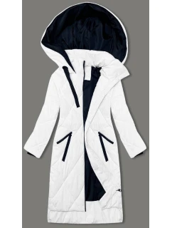 Bílá dlouhá dámská zimní bunda (5M3168-281)