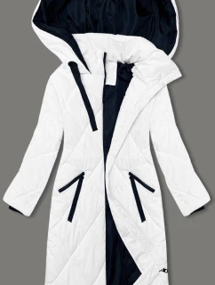 Bílá dlouhá dámská zimní bunda (5M3168-281)