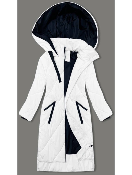 Bílá dlouhá dámská zimní bunda (5M3168-281)