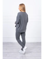 Souprava s oversize halenkou v grafitové barvě