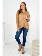 Svetr s předními kapsami Velbloud