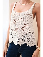 Dámská viskózová halenka bez rukávů s výstřihem do V džínová Dámská viskózová halenka bez rukávů s výstřihem do V džínová