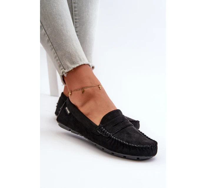 Dámské mokasíny z semiše černé model 21666666 - Boto