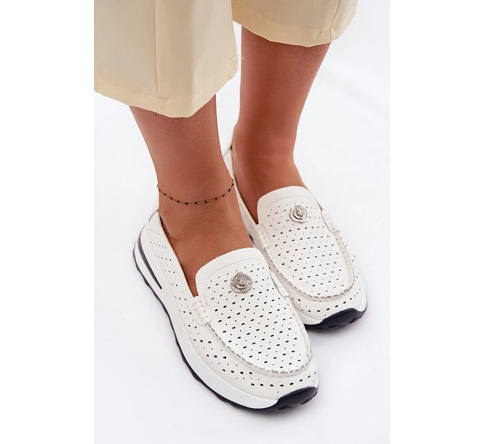 Dámské prodyšné mokasíny z přírodní kůže Kemela